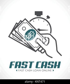 Hot cash concept - quick loan concept – stock illustration Stock Vector