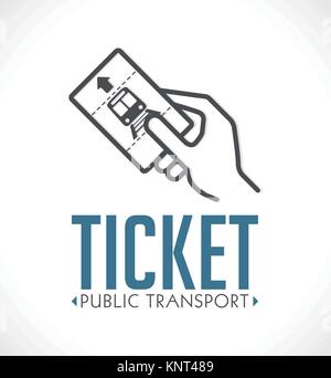 Public transport ticket logo - bus – stock illustration Stock Vector