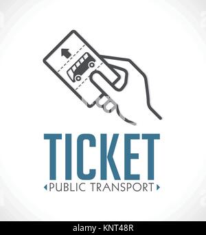 Public transport ticket logo - bus – stock illustration Stock Vector