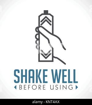 Shake well before using icon – stock illustration Stock Vector