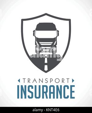 Logo - transport and logistics insurance concept – stock illustration Stock Vector