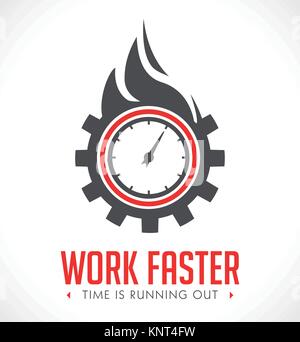 Logo - work faster - employer issue concept – stock illustration Stock Vector