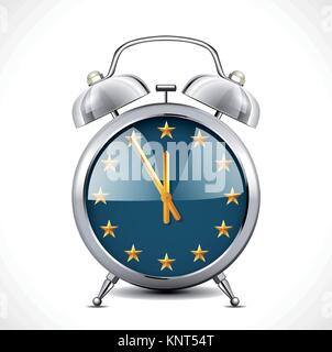 Alarm clock with EU flag - Wake up Europe concept – stock illustratio Stock Vector