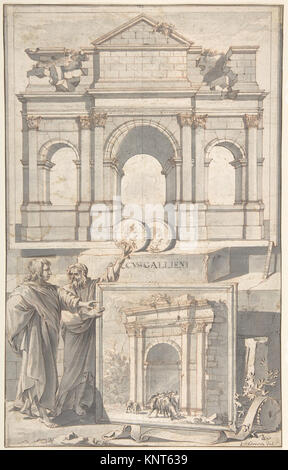 A Reconstruction of the Arch of Gallienus (above) and a View of the Ruins (below) MET DP800267 336120 Stock Photo