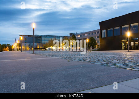 Outside Courtyard Front Exterior Architecture Lampposts Techincal Universit Munich Germany Europe Black Cube Math Information Technology Buildings Oct Stock Photo