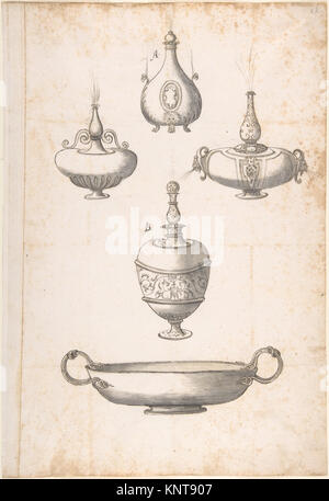 Design for Shallow Two Handled Dish and Four Perfume Bottles MET DP801821 335898 Stock Photo