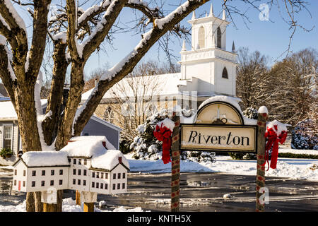 Snow Riverton   Riverton, Connecticut, USA Stock Photo