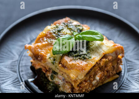 Lasagna with pesto Stock Photo