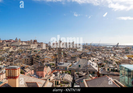 View over the old town from the roof of the Palazzo Rosso, Genoa, Liguria, Italy Stock Photo