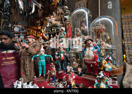 Terracotta statues for sale in Via San Gregorio Armeno, Naples, Campania, Italy Stock Photo