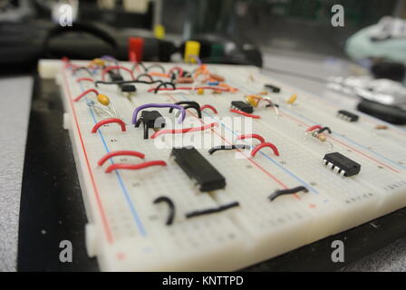 Electronics breadboard for prototyping circuits Stock Photo - Alamy