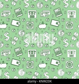 Money Is A Seamless Pattern Finances Endless Background Dollars And Coins Are A Repeating