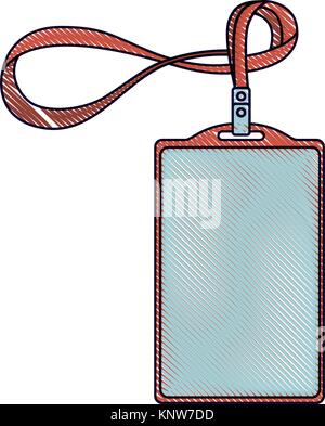 template for advertising branding and corporate identity plastic id badge with lanyard Stock Vector