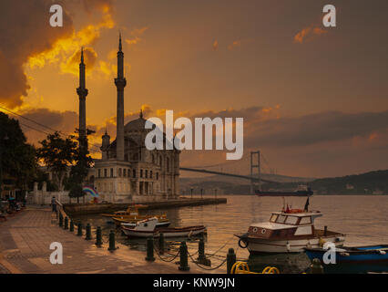 Ortakoy district, Istanbul - Turkey Stock Photo