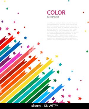 Abstract colored lines and stars. Vector illustration  Stock Vector