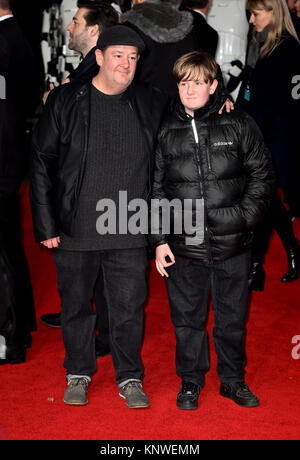 Johnny Vegas attending the european premiere of Star Wars: The Last Jedi held at The Royal Albert Hall, London. Stock Photo