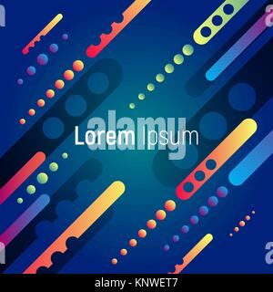 abstract background with color rounded shapes and circles. dynamic pattern flat vector graphic Stock Vector