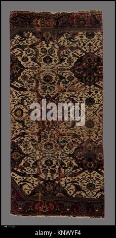 Carpet Fragment. Object Name: Fragment; Date: 17th-18th century; Geography: Attributed to Iran; Medium: Cotton (warp and weft), silk (weft), wool