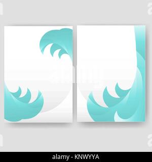 Vector minimal curve wave set background with shadow and space for text and message for business artwork, brochure, annual report. Stock Vector