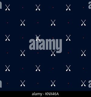 Seamless marine vector pattern with oars in blue background Stock Vector