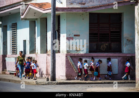 School children in Cienfuegos, Cuba Stock Photo