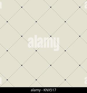 Seamless vector pattern with hearts and dotted lines Stock Vector