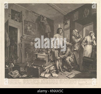 This 1736 plate by William Hogarth, Plate 4 from A Rake's Progress ...