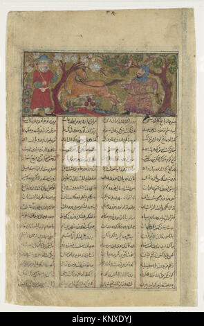 This Shahnama folio illustrates Rustam and his horse Rakhsh killing a ...