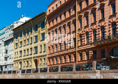 St. Petersburg, Russia - June 4 2017. building of former hotel Demuth on waterfront Moika house 40 Stock Photo