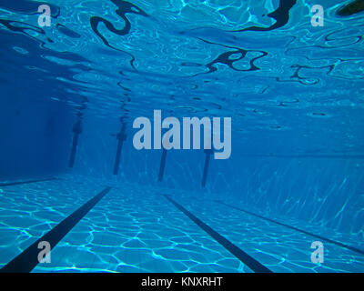 Underwater photography of an Olympic swimming pool. Stock Photo