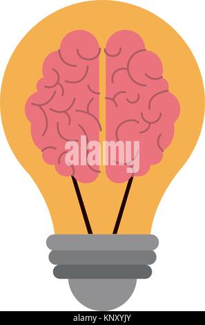 Bulb with brain Stock Vector