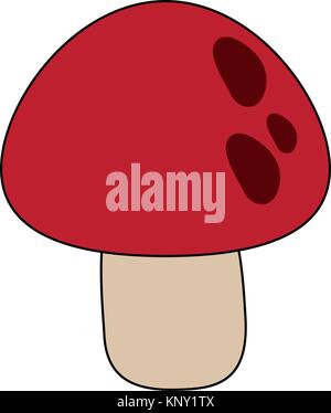 red mushroom isolated Stock Vector
