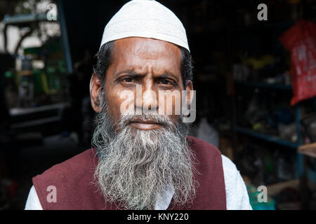Portrait of an elderly Muslim man in Lucknow, India Stock Photo