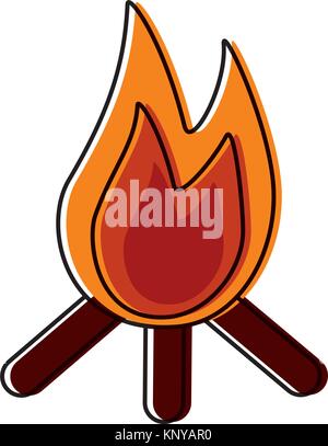 bonfire flame hot wooden warm icon Stock Vector Image & Art - Alamy