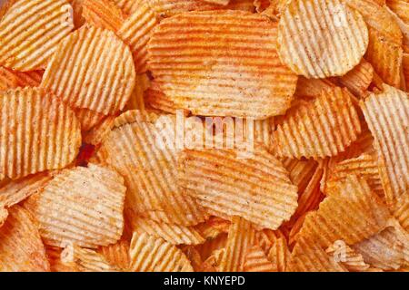 barbecue flavored potato chips Stock Photo