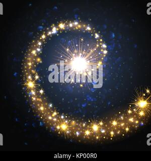 Golden lights on boken background Stock Vector