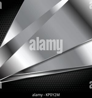 Abstract metal texture tech background. Grey silver metal tech vector design Stock Vector