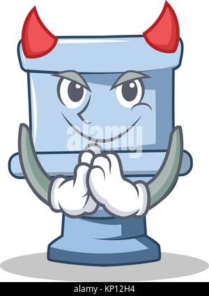 Devil toilet character cartoon style Stock Vector