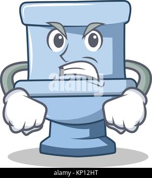 Angry toilet character cartoon style Stock Vector