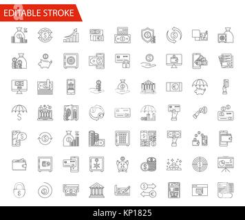 Banking vector icons set Stock Vector