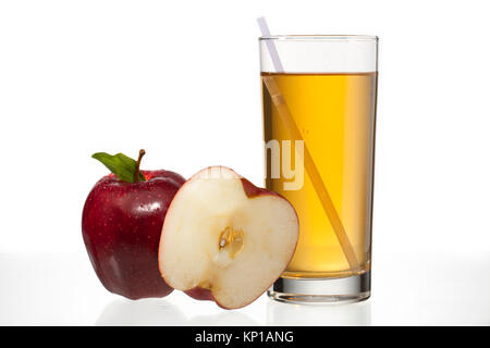 view of apples and apple juice Stock Photo