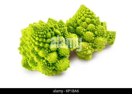 Studio shot of Broccoli Romanesco isolated on white - John Gollop Stock Photo