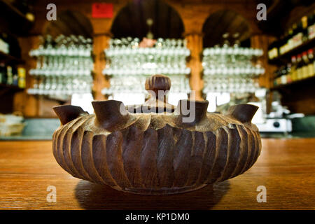 a typical grolla of Aosta Valley (Italy), made in wood Stock Photo - Alamy