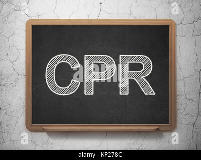 Medicine concept: CPR on chalkboard background Stock Photo