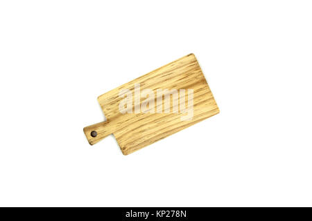 Wooden chopping board isolated on white background. Stock Photo