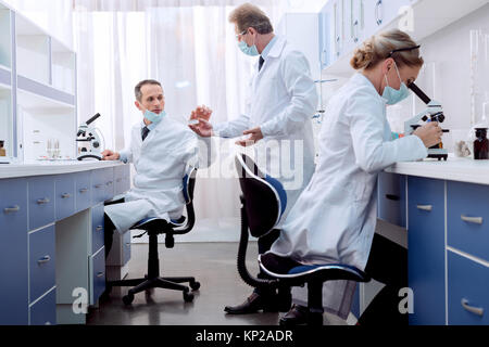 lab technicians working in lab Stock Photo