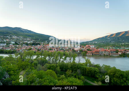 Panoramic view on Mtskheta from the hill Stock Photo