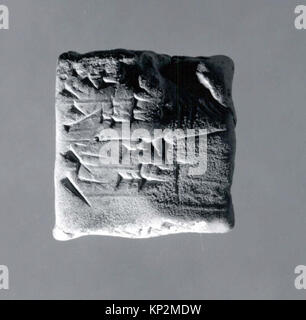 Cuneiform tablet impressed with two cylinder seals- loan of barley MET ME86 11 245 321821 Stock Photo