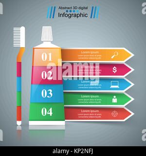Tooth paste icon. Business Infographics. Tooth icon. Stock Vector
