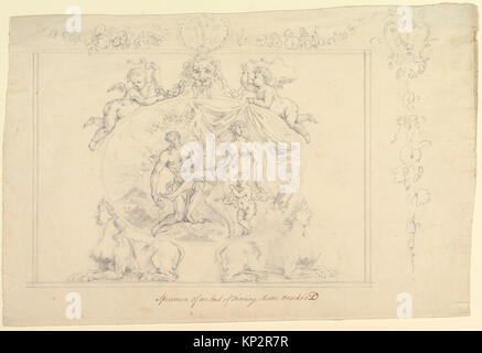 Design for the painting, Mars, Venus & Cupid for the Dining Room at Kirtlington Park, Oxfordshire MET DP821068 334298 Stock Photo